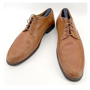 Martin Dingman Leather Oxford Shoes Mens 10.5 M Tan Good Pebbled Apron Toe Spain